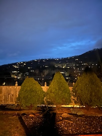 Looking out at distant mountains