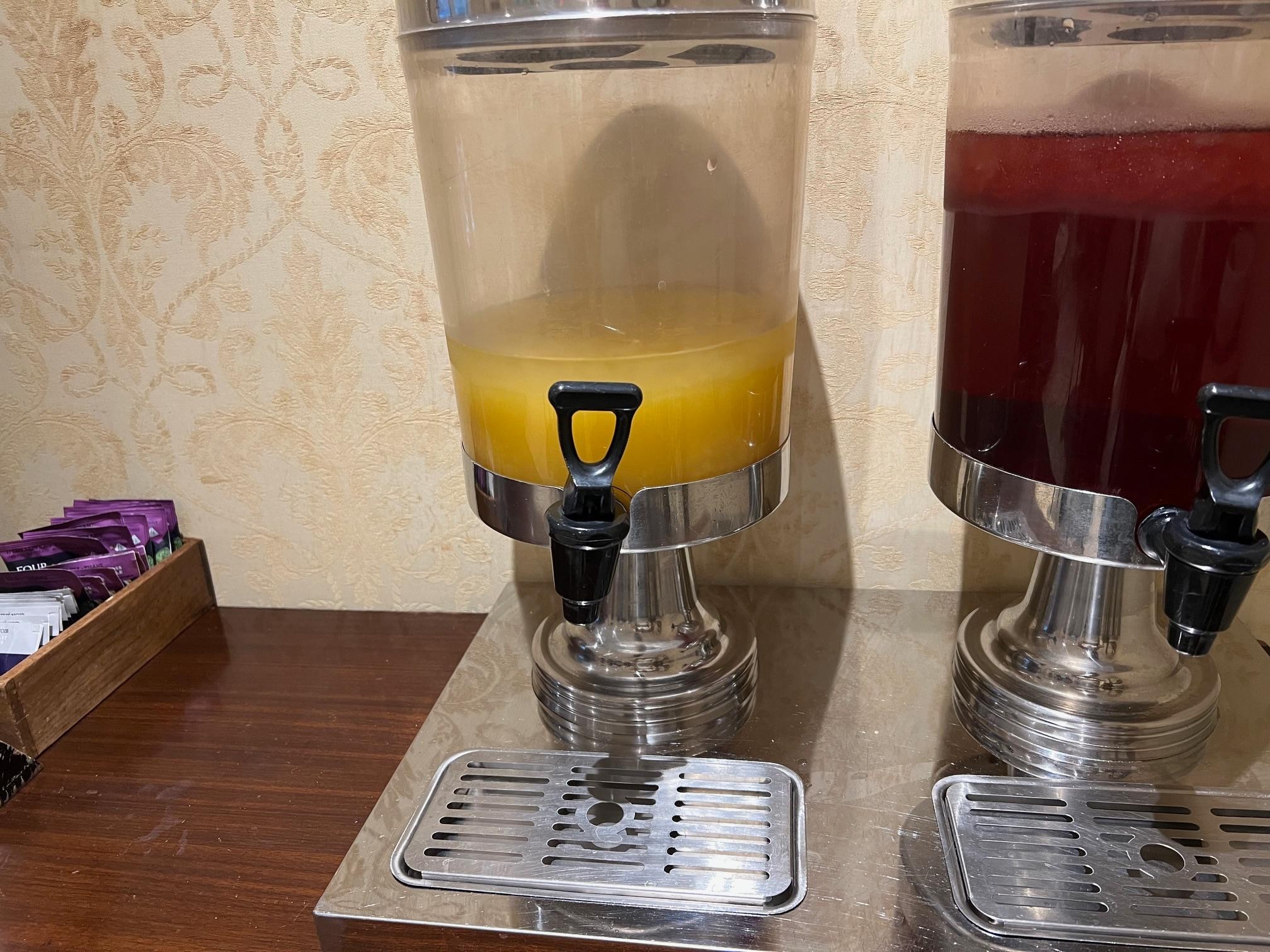 Orange juice that is separating (obviously made from concentrate)