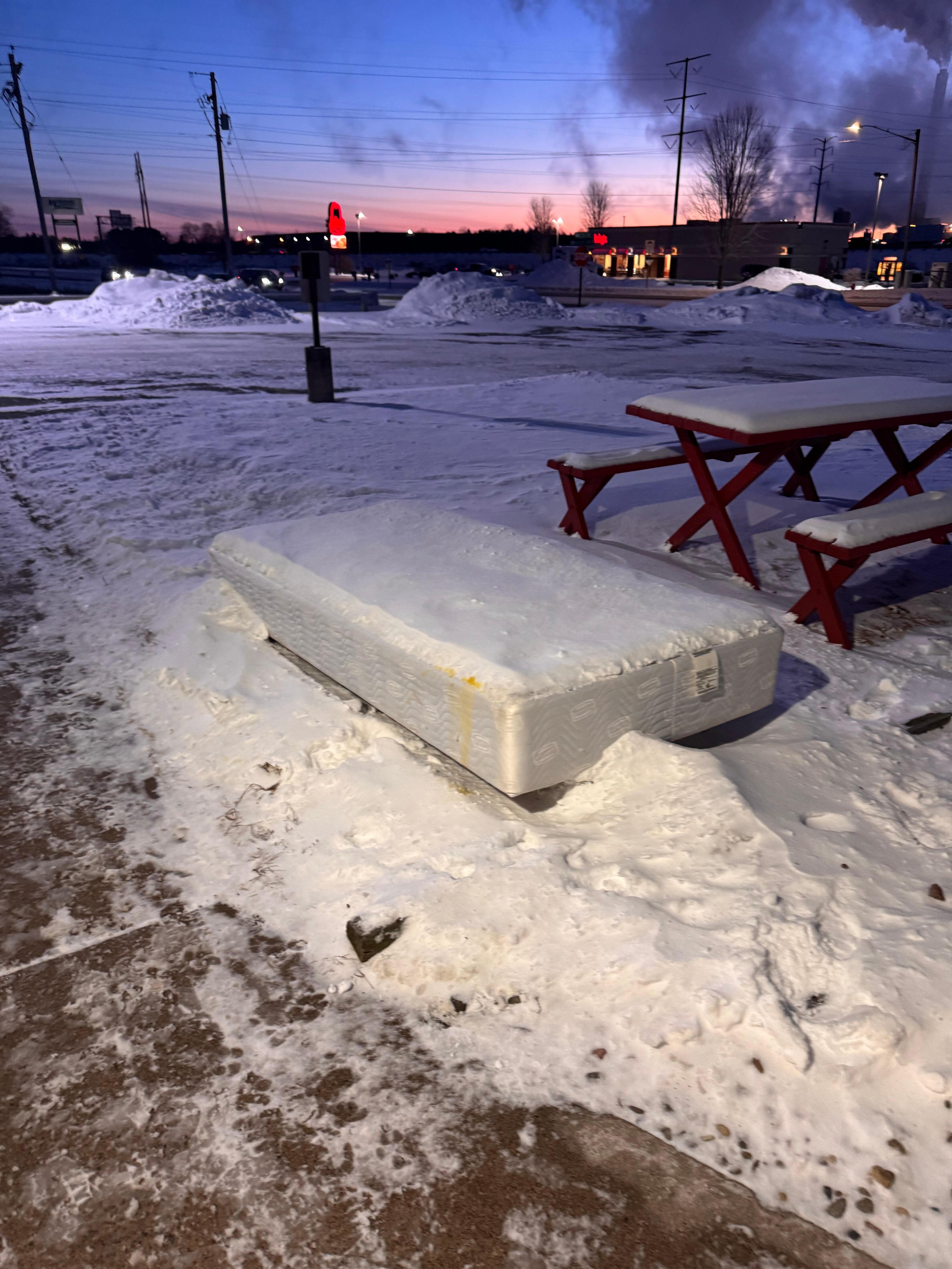 Pee covered mattress outside entrance 2 