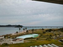 角島川の部屋からの眺めです。薄曇りでしたが最高でした。