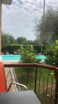 Der Blick vom Balkon.