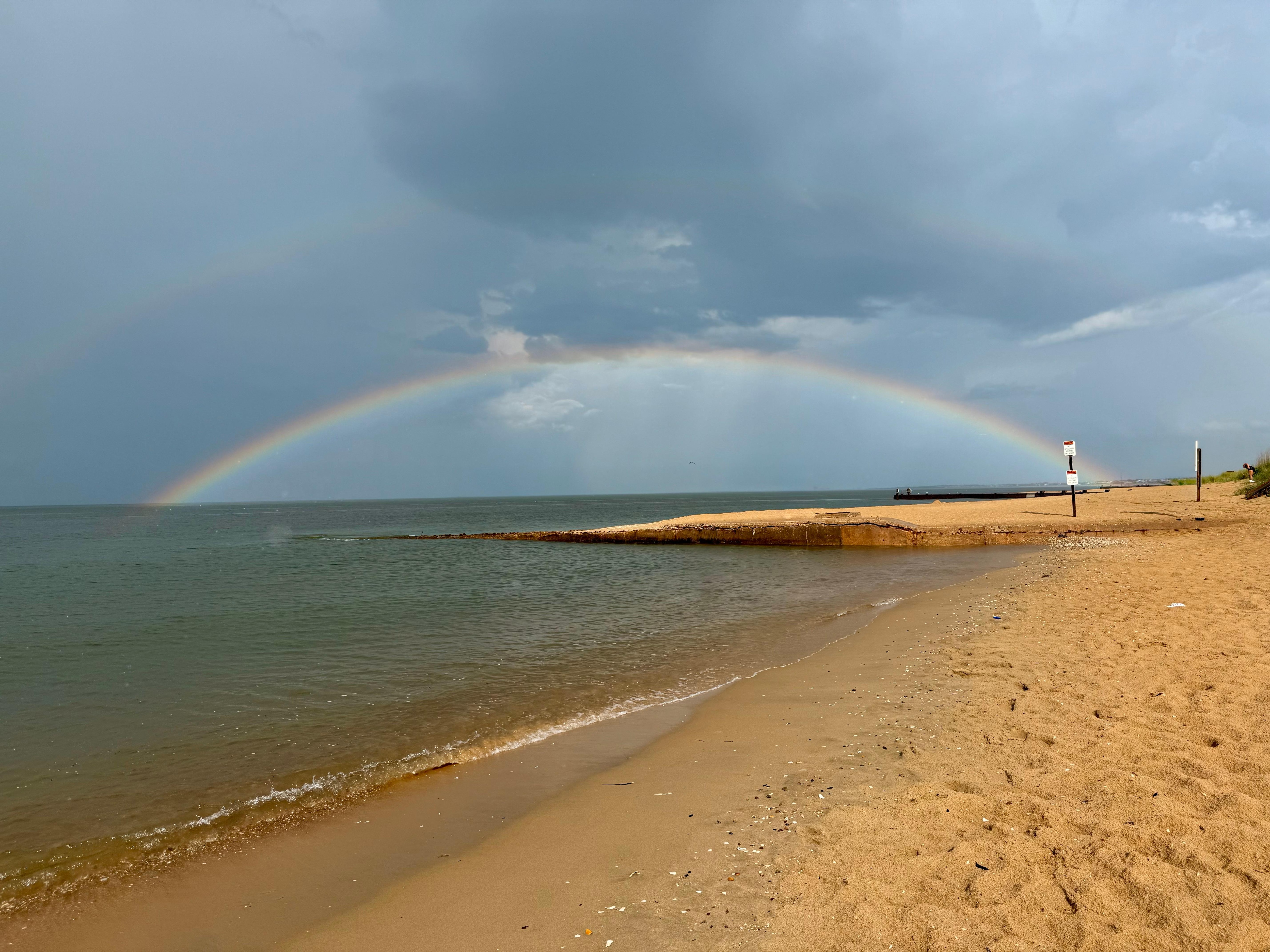 Short walk to the beach, and enjoyed a brief storm and double rainbows. Happy Pride!