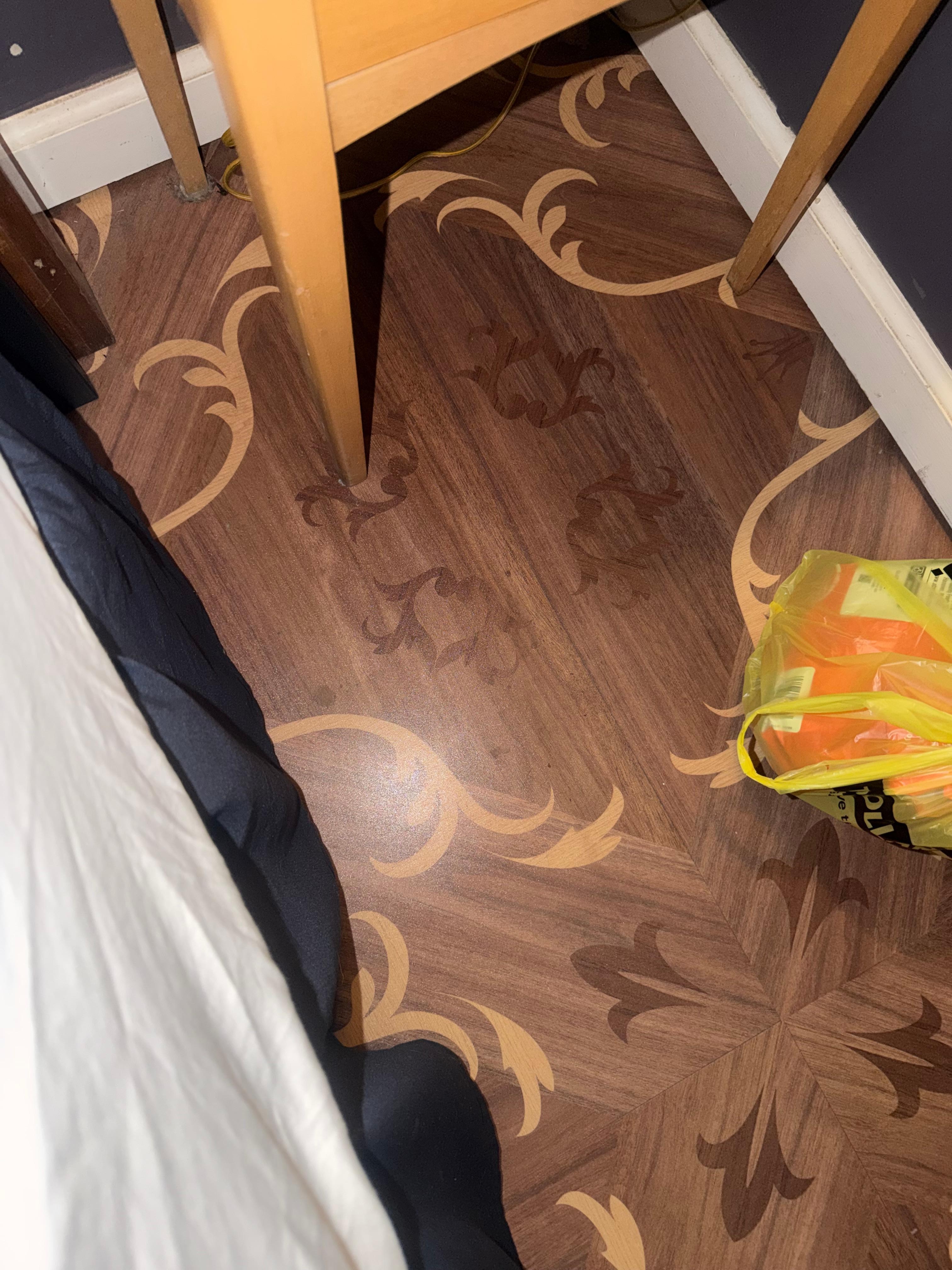 Strange sticky was on the floor 