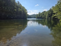 Swimming at the boat dock