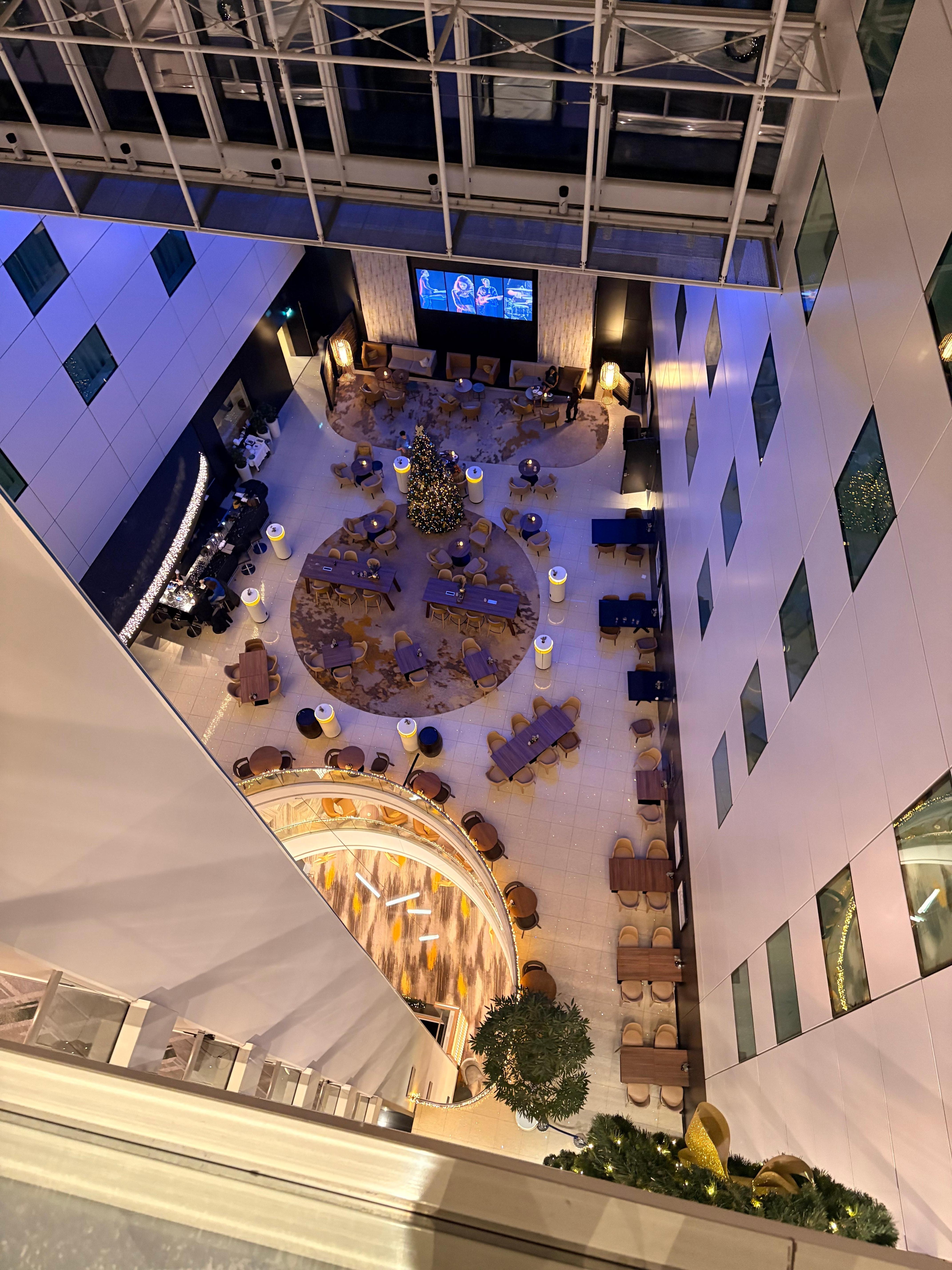 This is the atrium which we saw only while walking to our room!  It was a long way down, but lovely 