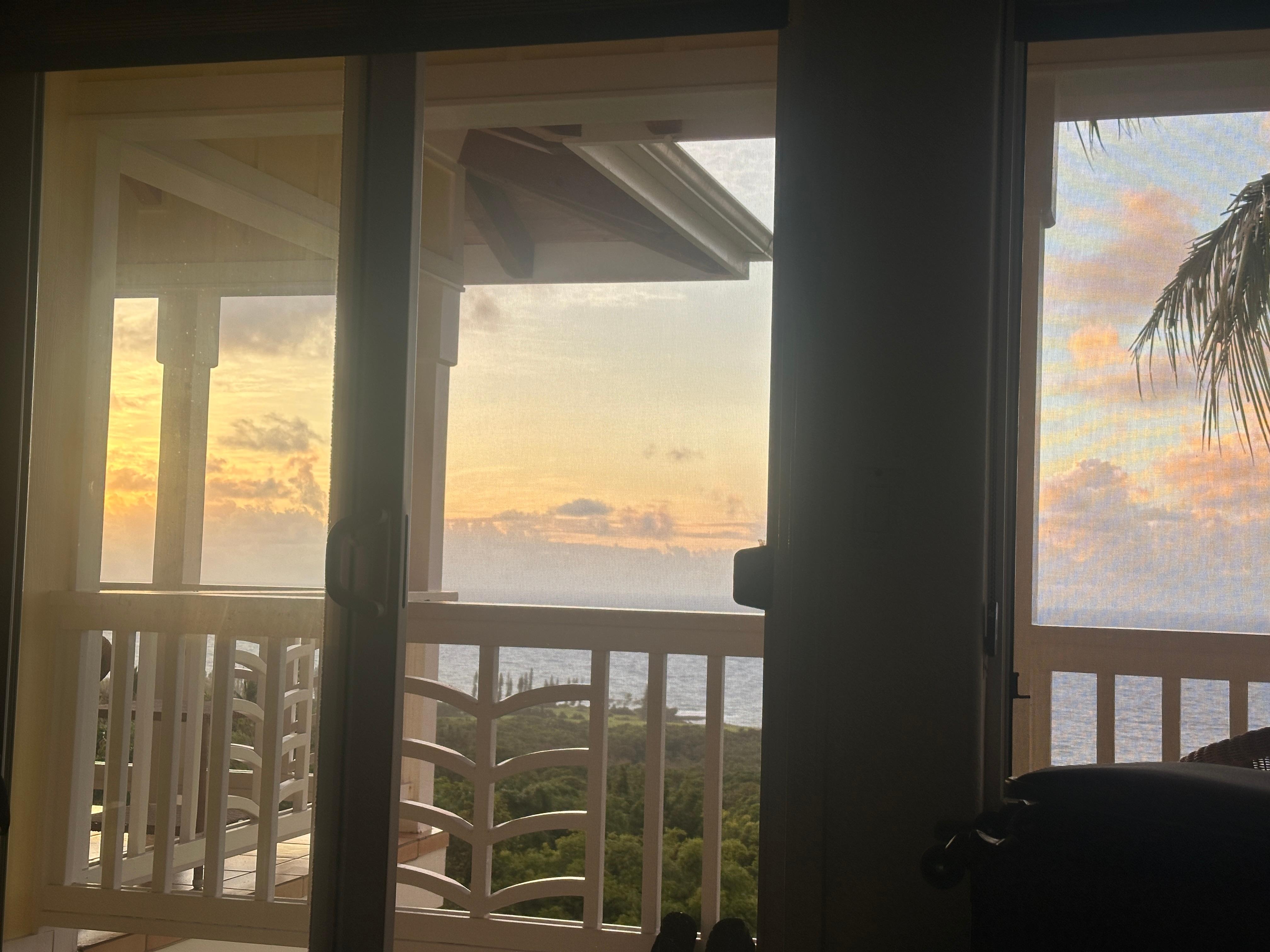 Sunrise view from one the bedrooms. 