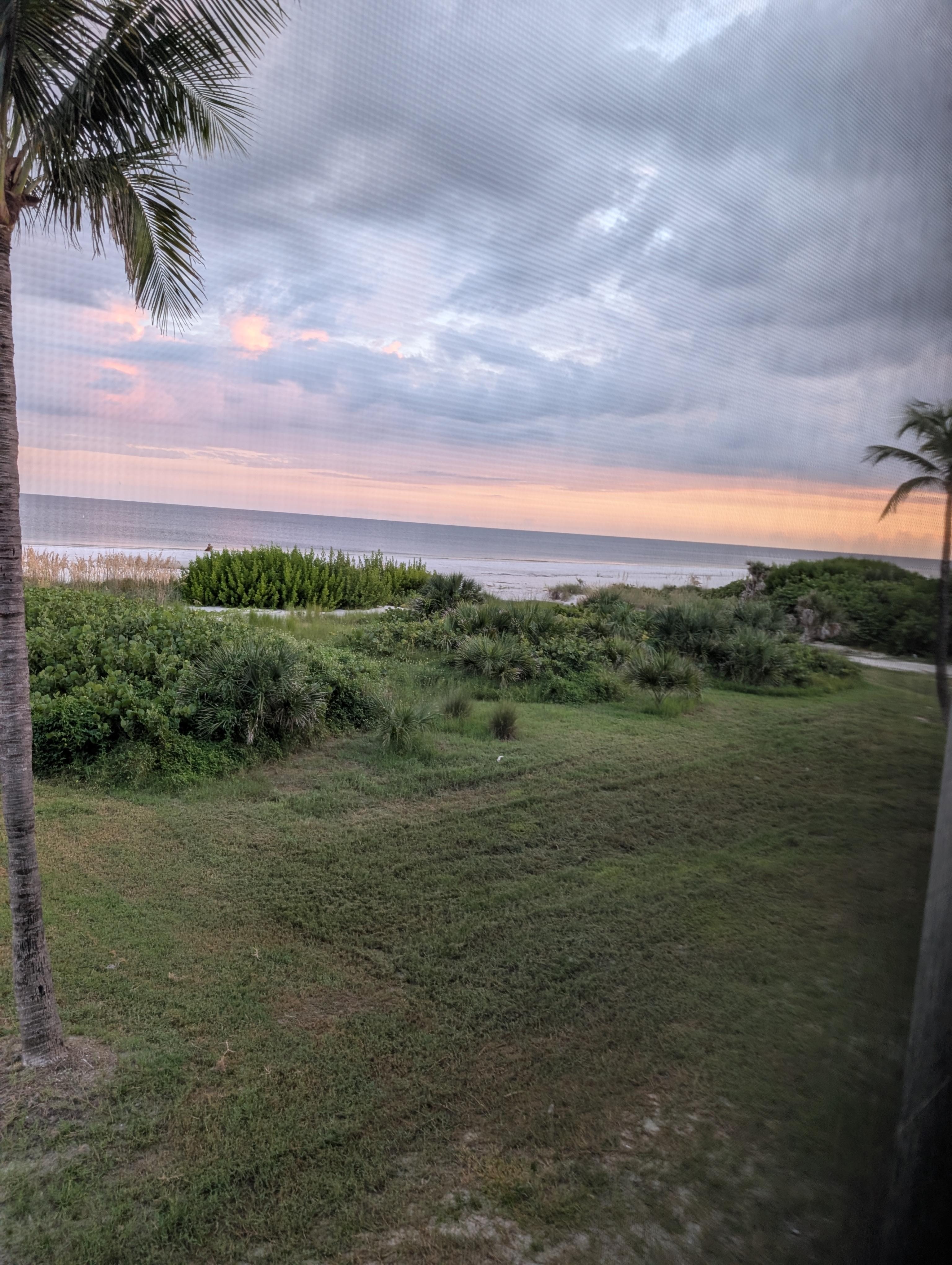 Views of the Gulf from the screened in porch 