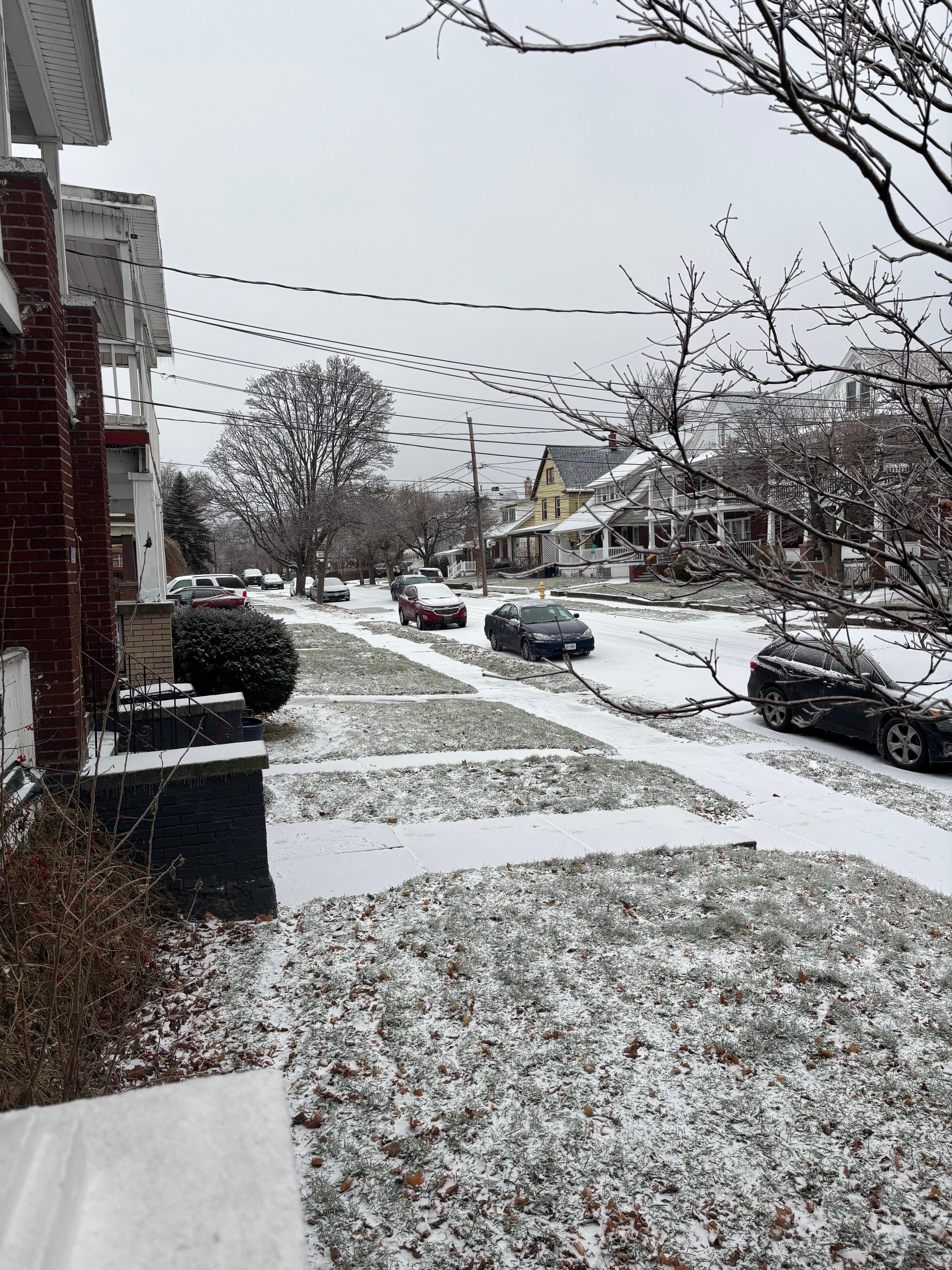 Looking up the street from porch