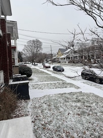 Looking up the street from porch