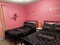 black pink/princess room upstairs