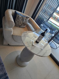 A complimentary bottle wine.