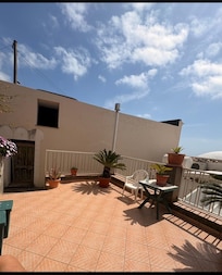 The balcony by the front door