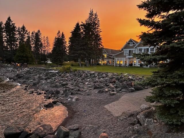 Looking back from the beach