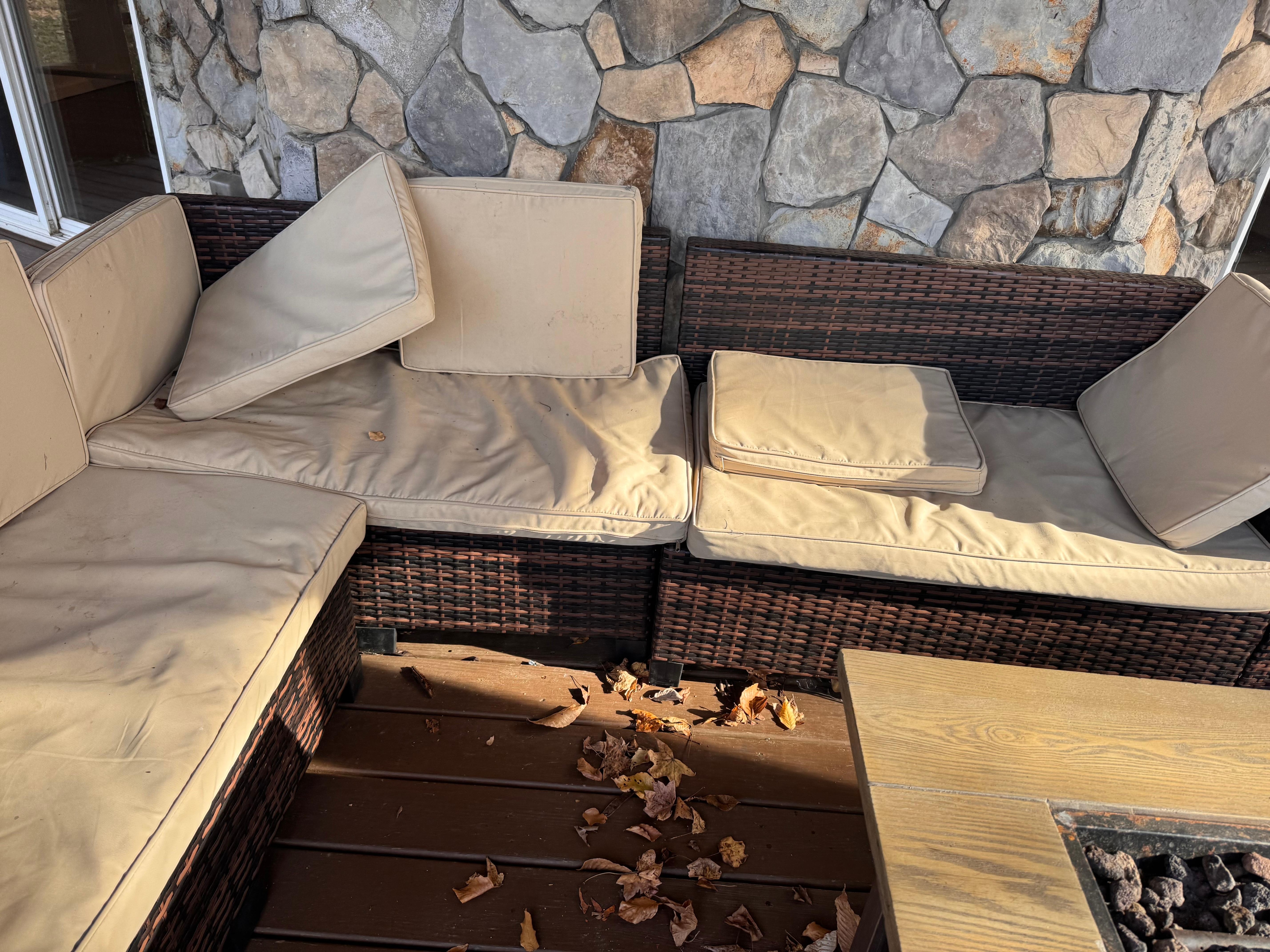 fire pit and porch when arrived