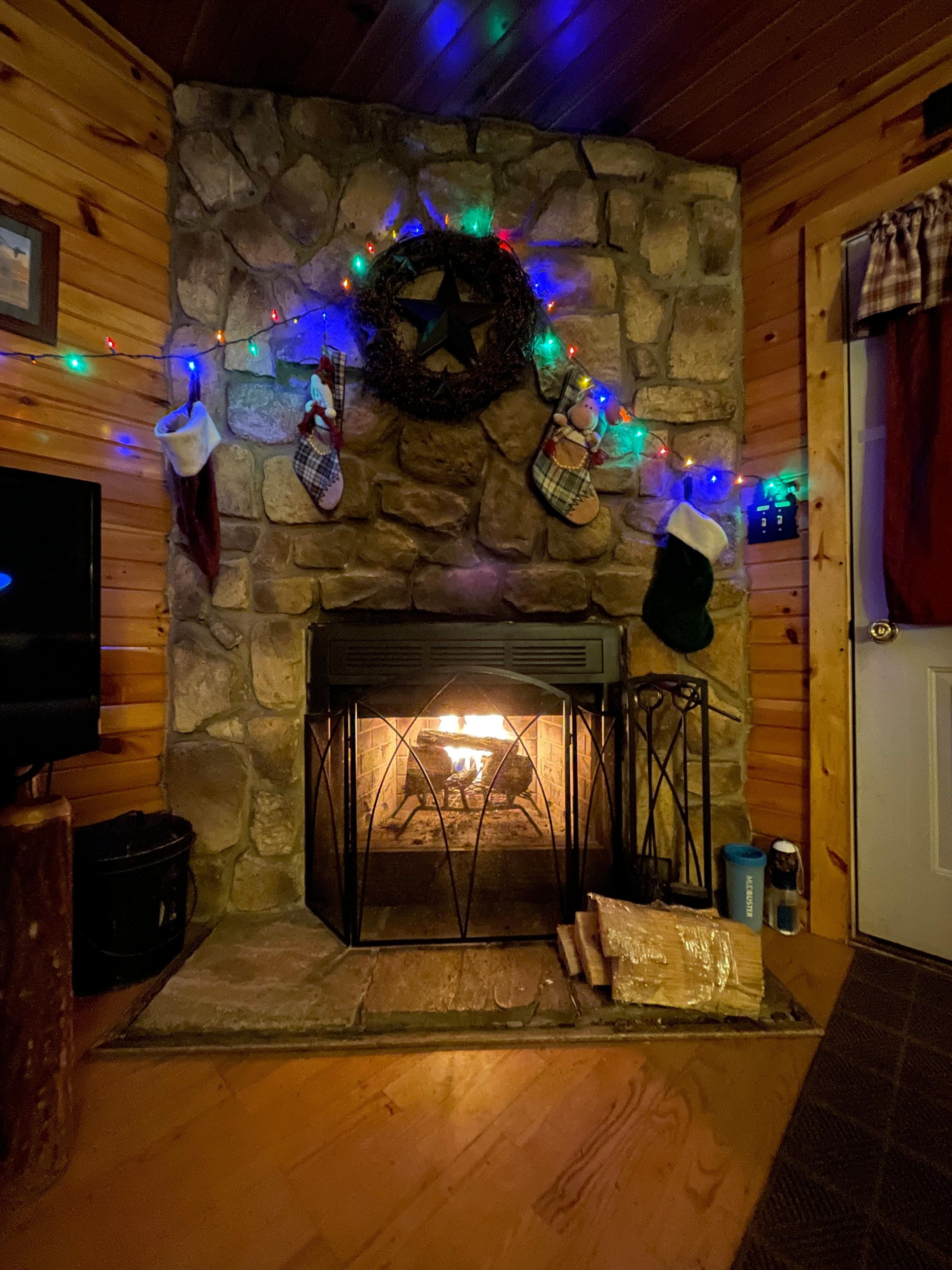 A Christmas get away with a warm fire! 