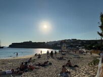 Nearby beach, just down the long staircase