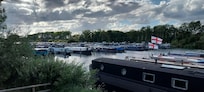 Overlooking the marina from the cafe