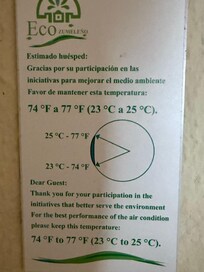 Hotel description in room