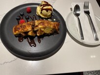 Dessert at the hotel restaurant.