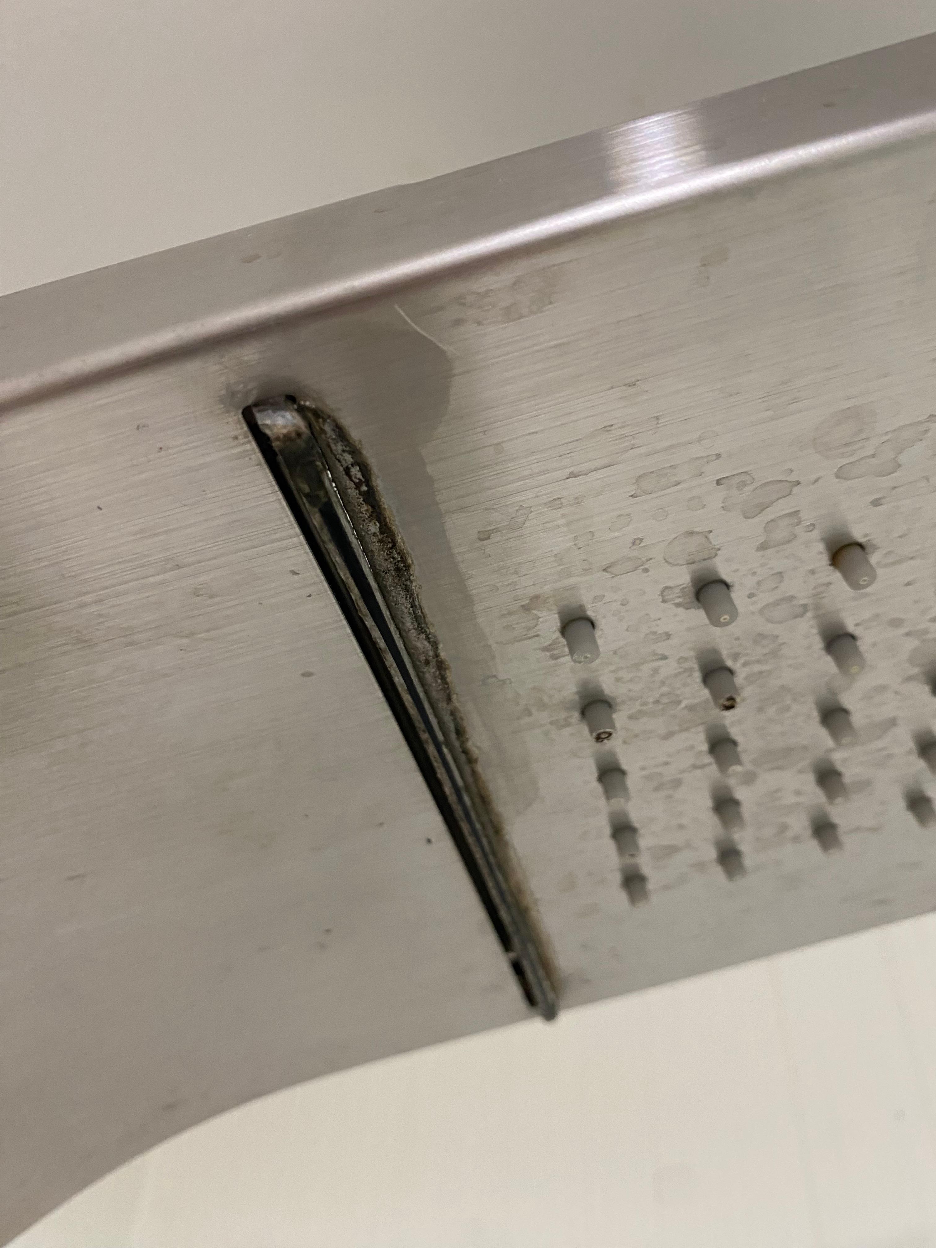 The waterfall feature was the only thing that worked, after I wiped it off. The rain feature never turned on. It was so clogged.