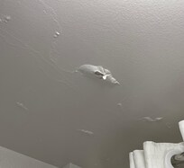 Ceiling in bathroom has water damage