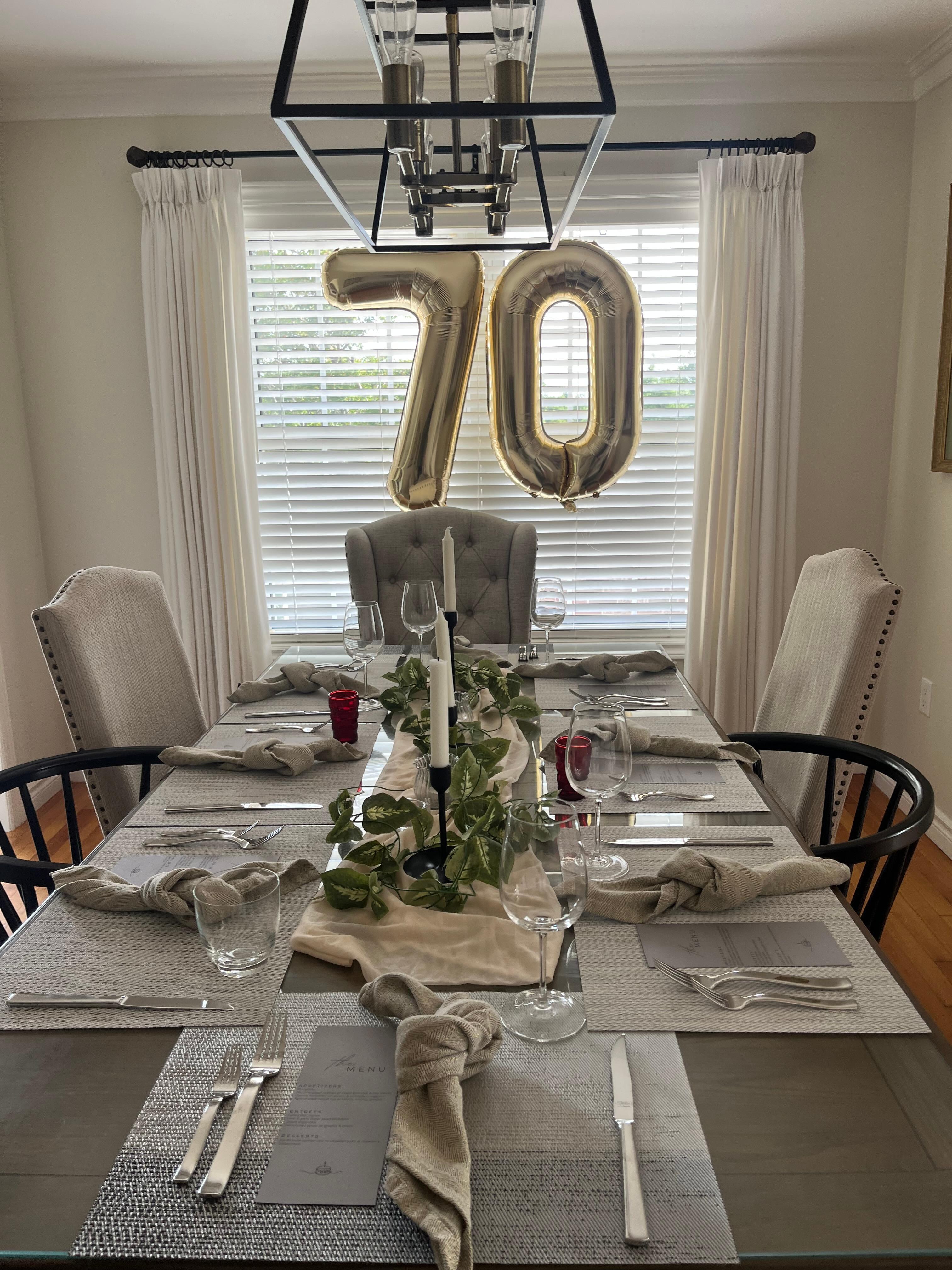 The table setting in the beautiful dining room