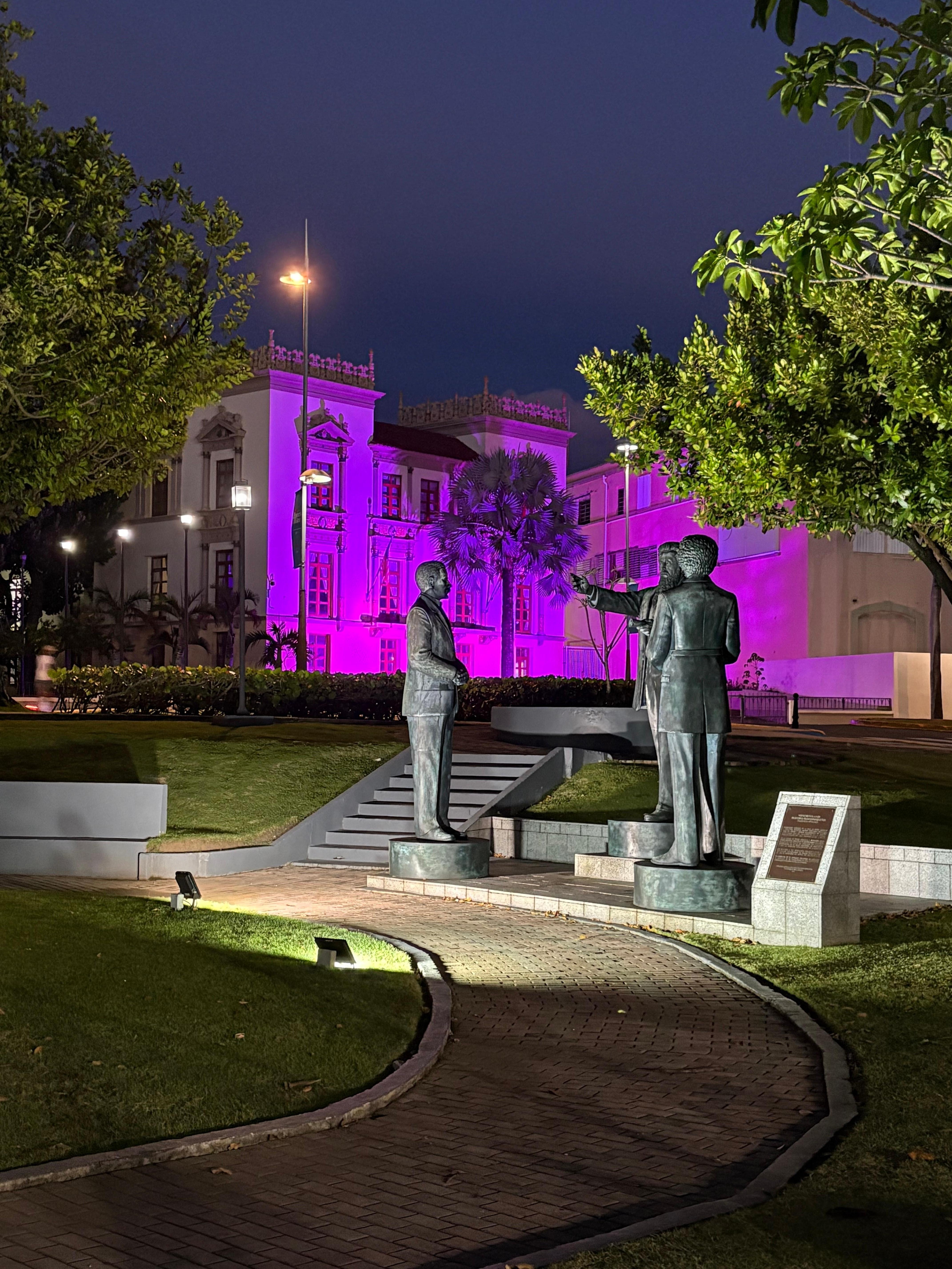 Nighttime just a block from hotel. 