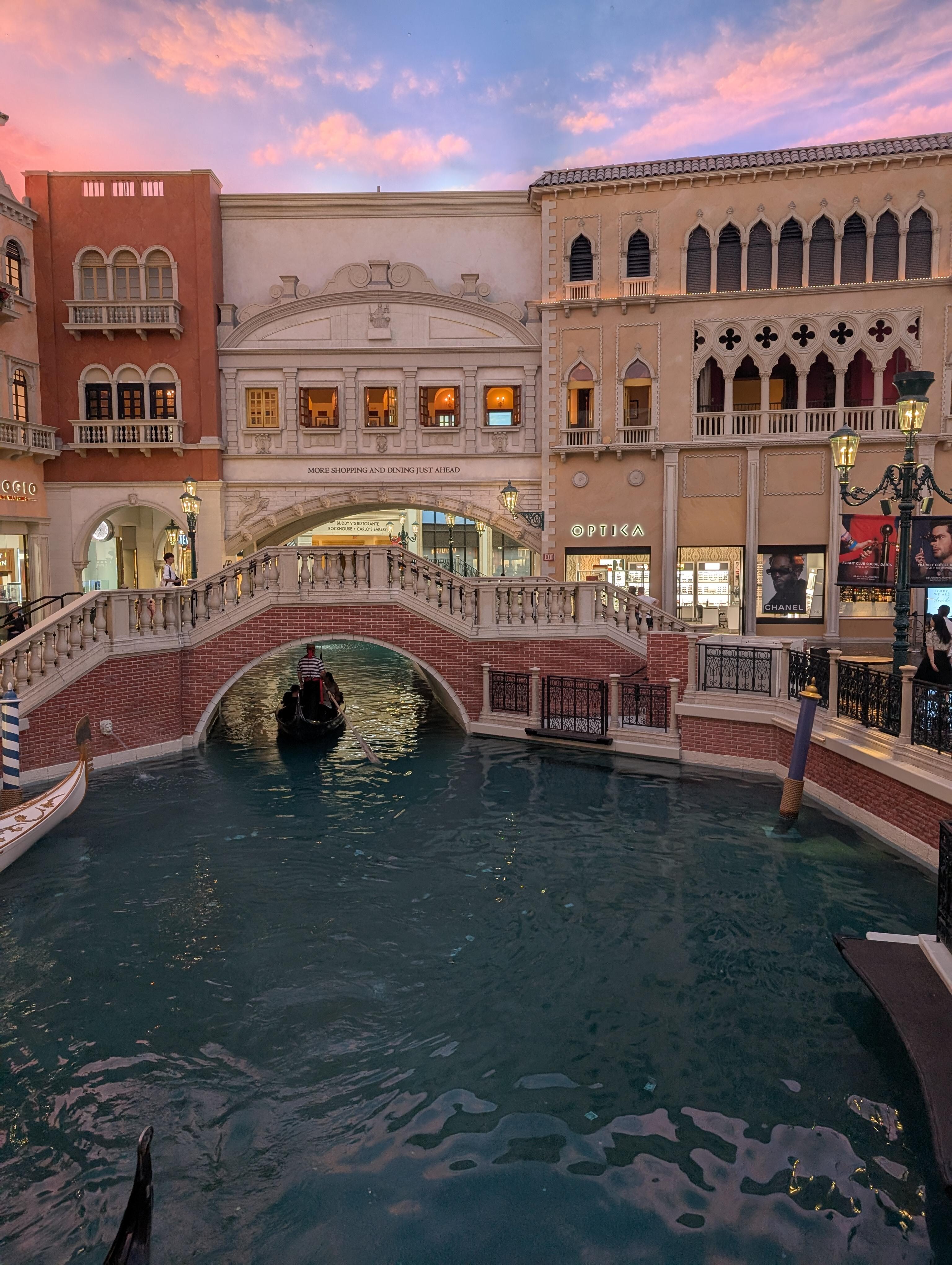 The water ways make it fun to watch the gondolas go by and listen to their serenade. 