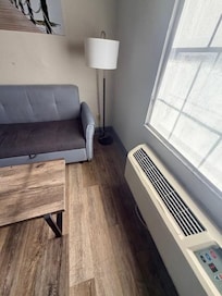 The couch felt like it was going to fall apart.