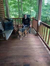 My husband and our dog Olivia