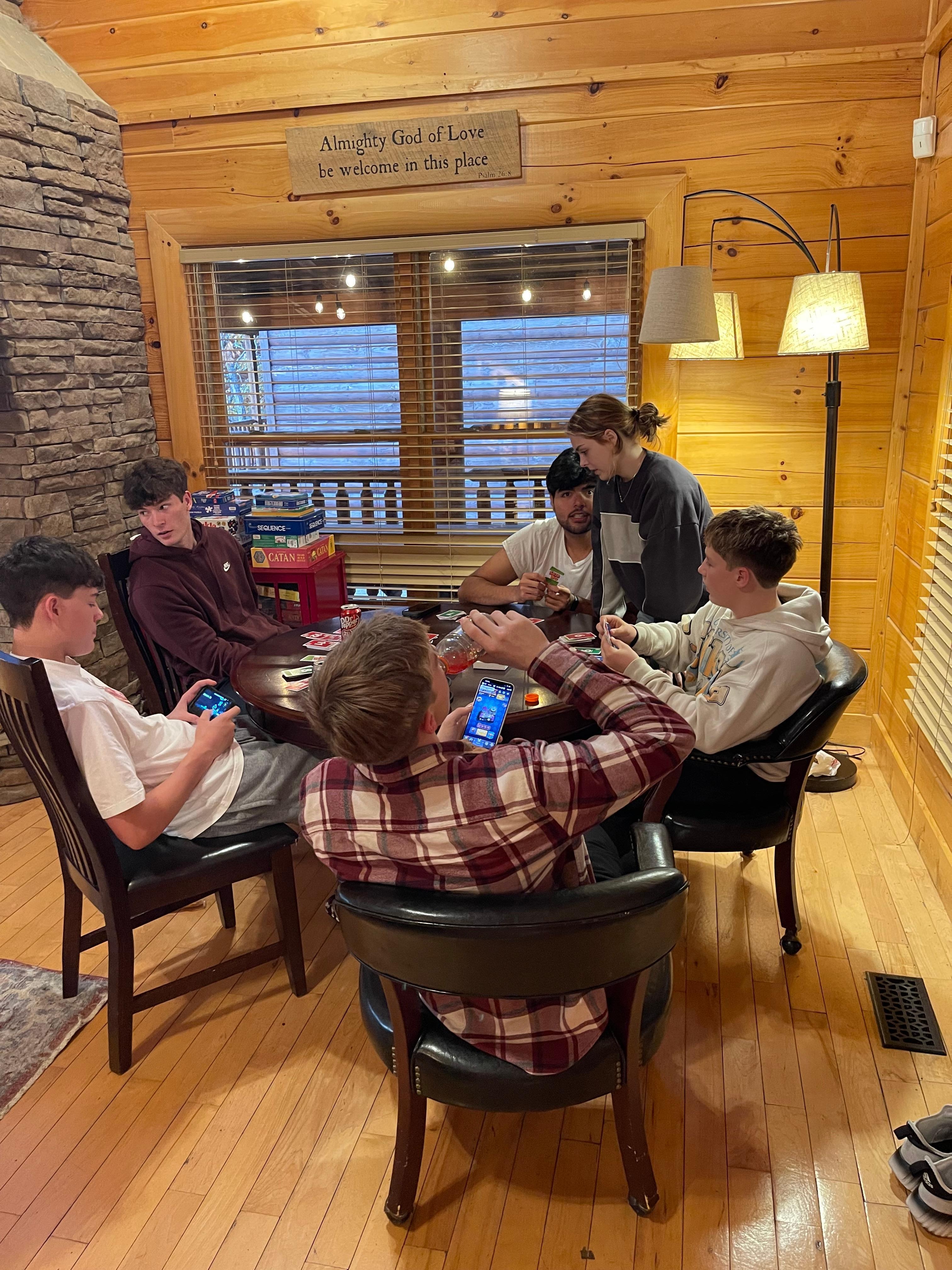 Some of our teens playing cards