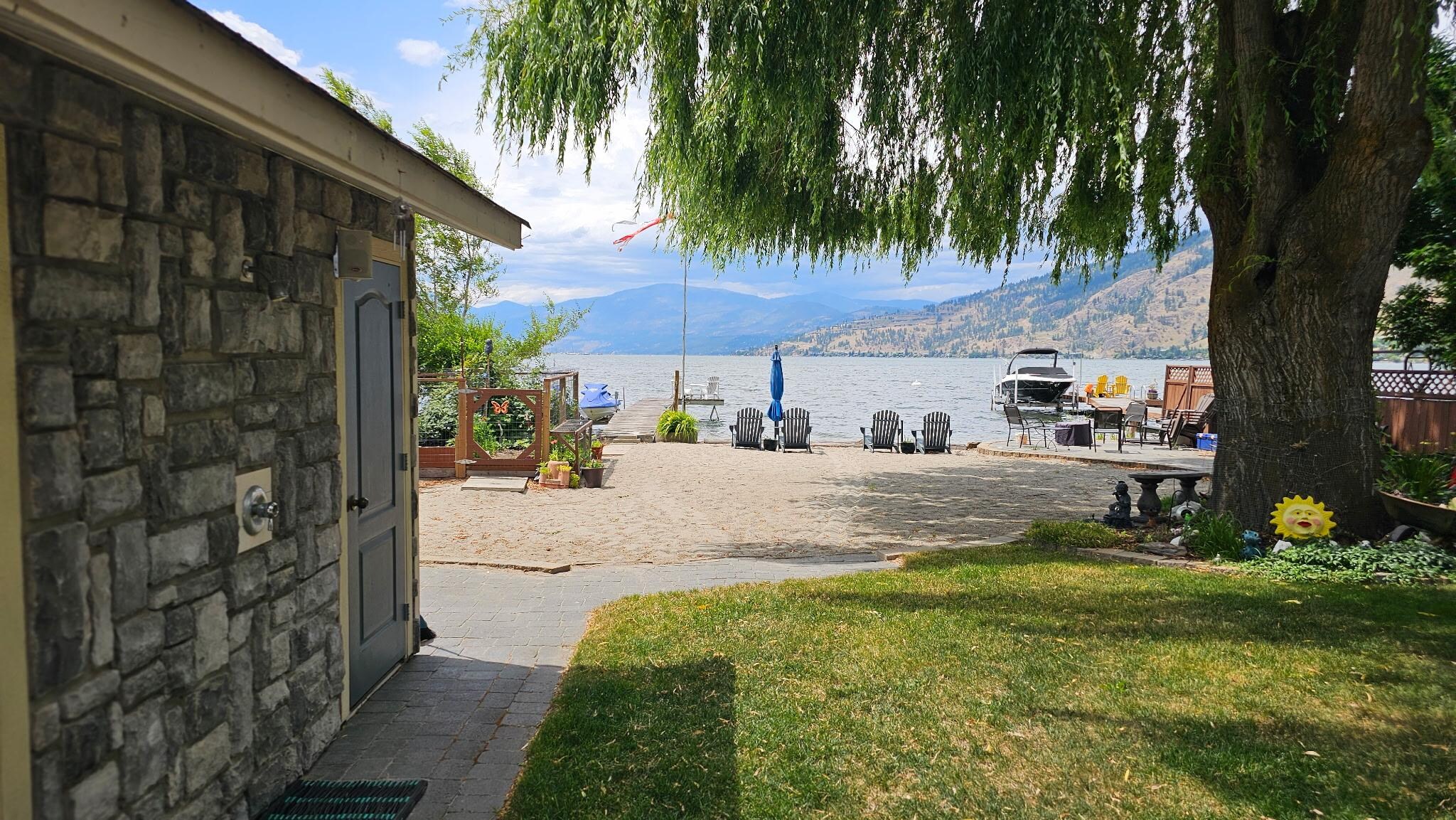 View of backyard lake access