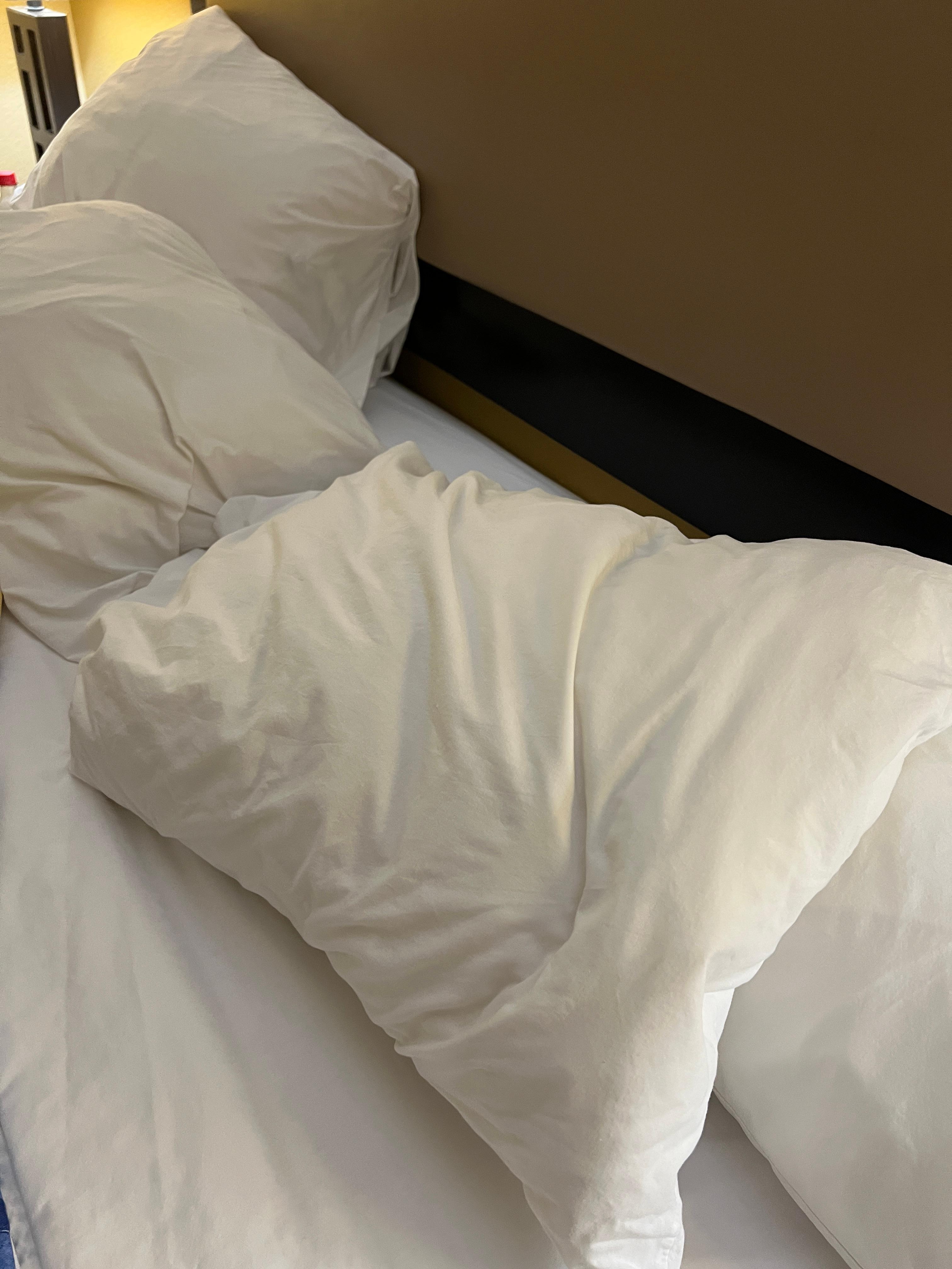 That pillow it very bad  unprofessional set up the bed