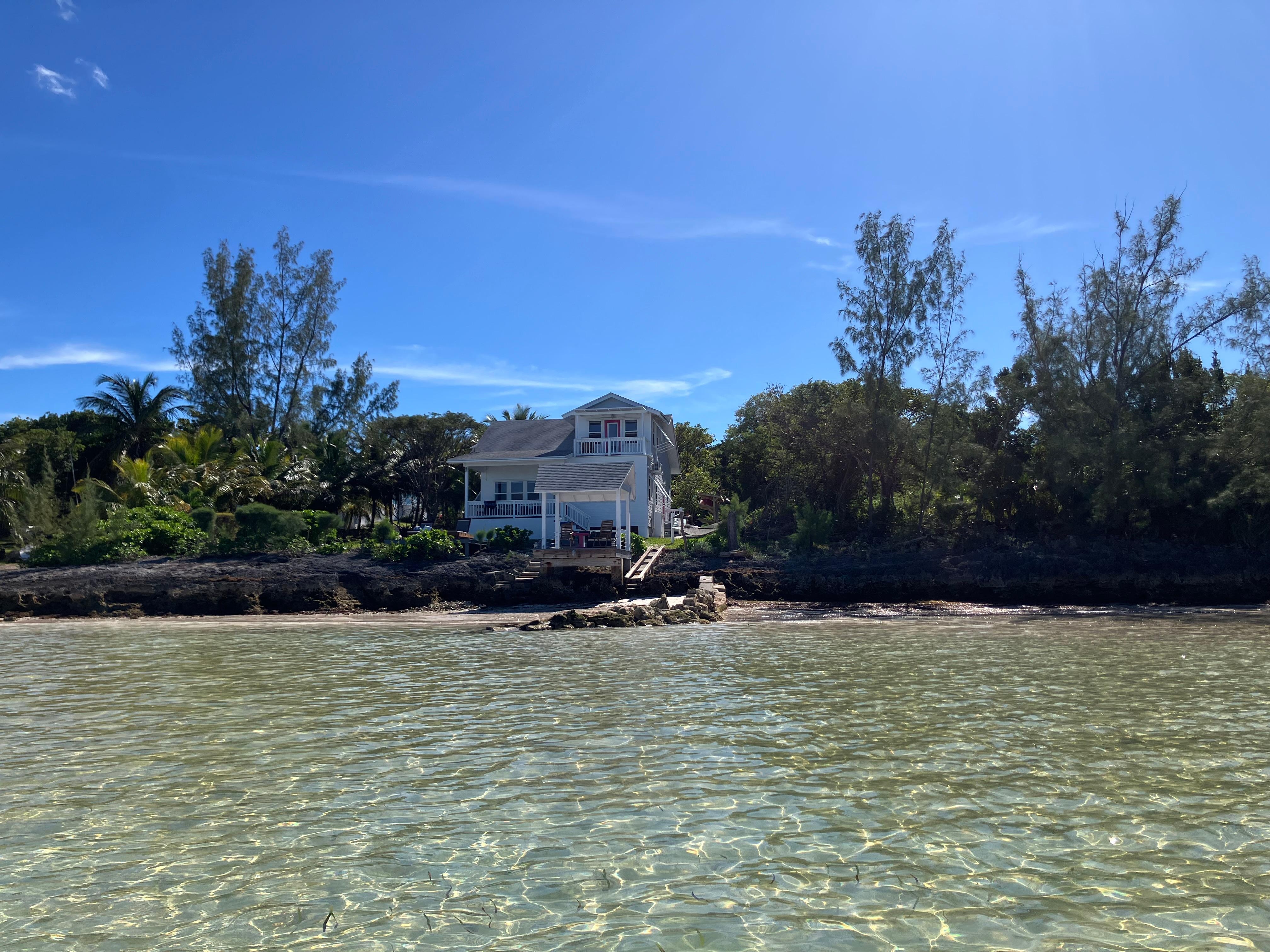 The view of the cottage from the ocean.