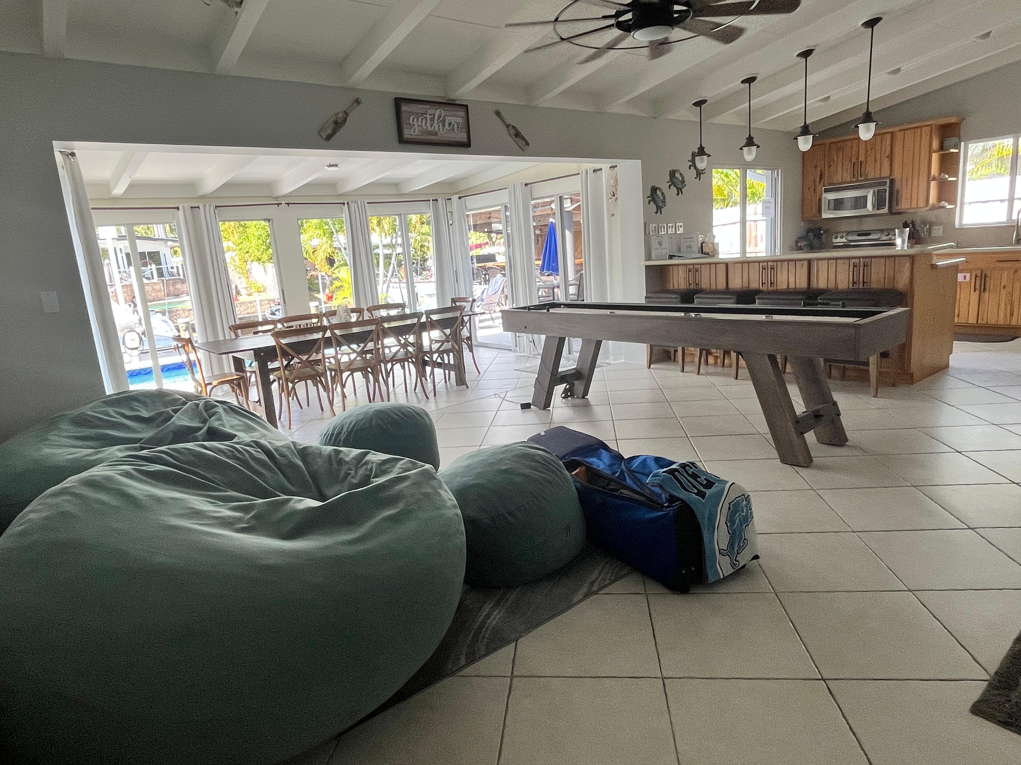 Top entertainment area and large kitchen. (Not pictured -  separate refrigerator and freezer - both full size!)