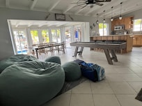 Top entertainment area and large kitchen. (Not pictured - separate refrigerator and freezer - both full size!)