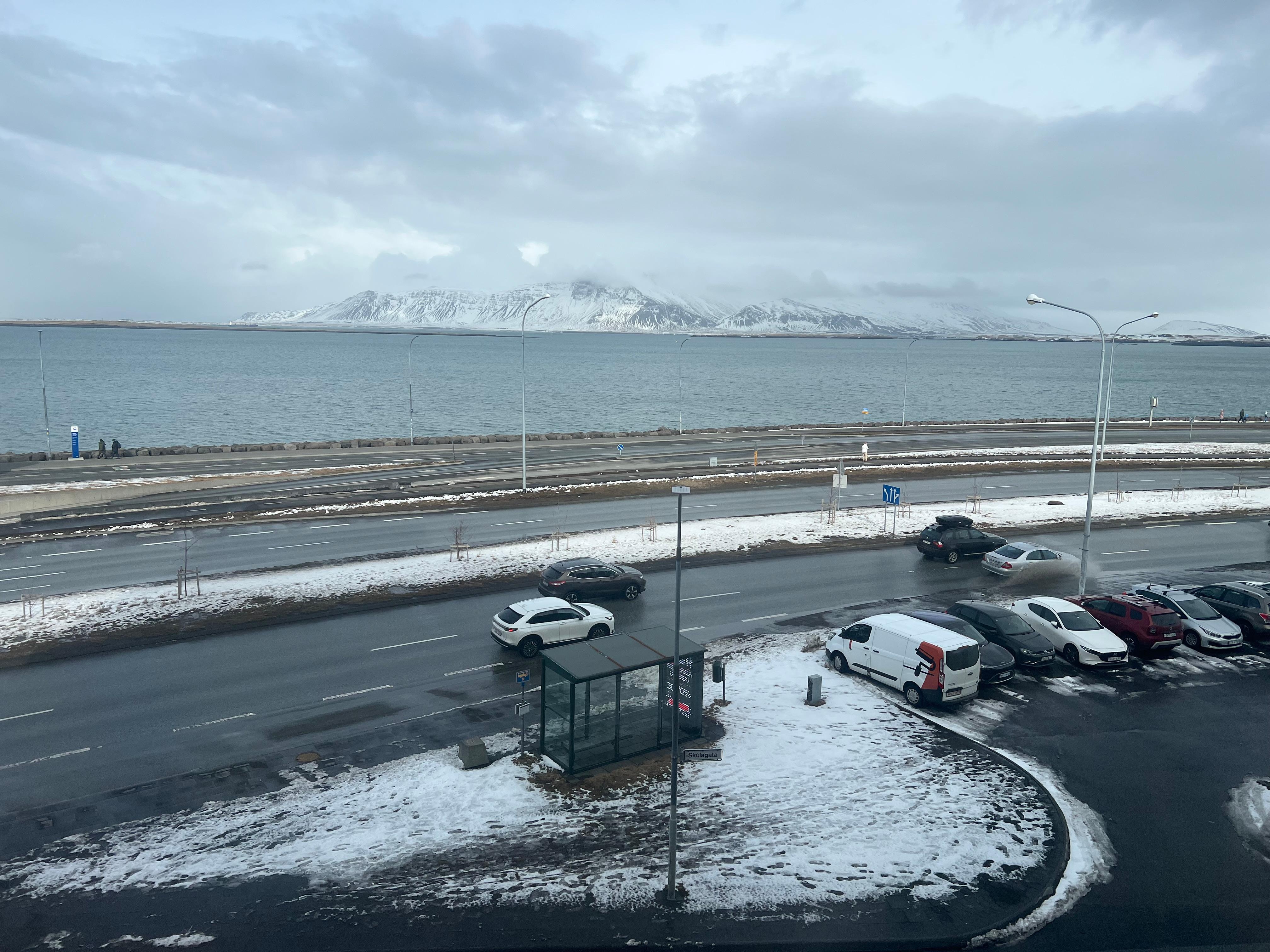 Ocean view from our room late on a dreary day is still beautiful