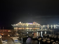 Cruise ship lights are beautiful at night - from our balcony!