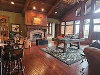 Picture taken inside the living room area as you come in the front door.