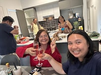 Eating and bonding in the kitchen area