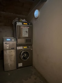 Laundry room in basement-dark and damp
Don’t go alone