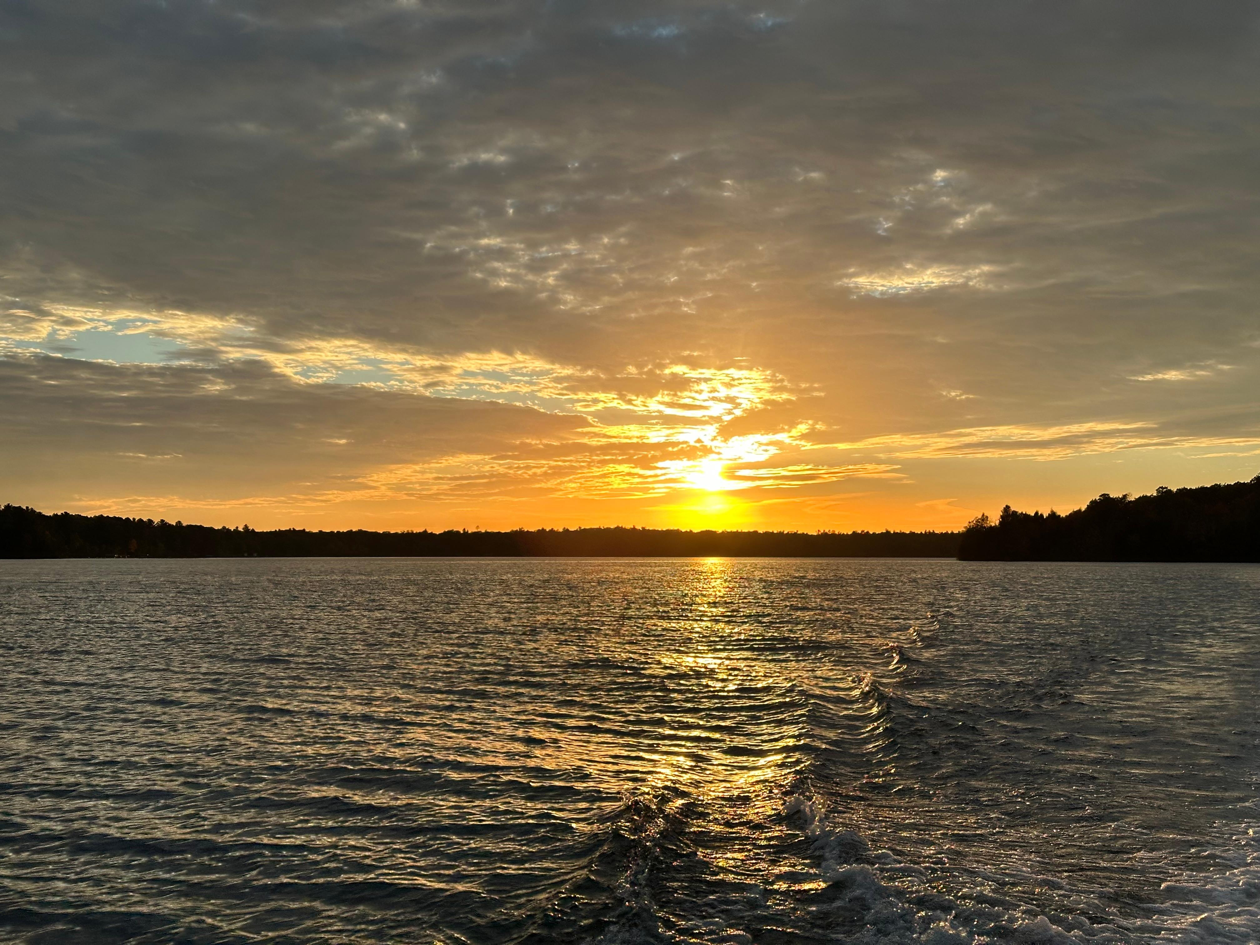 Sunset cruise on White Sand Lake.