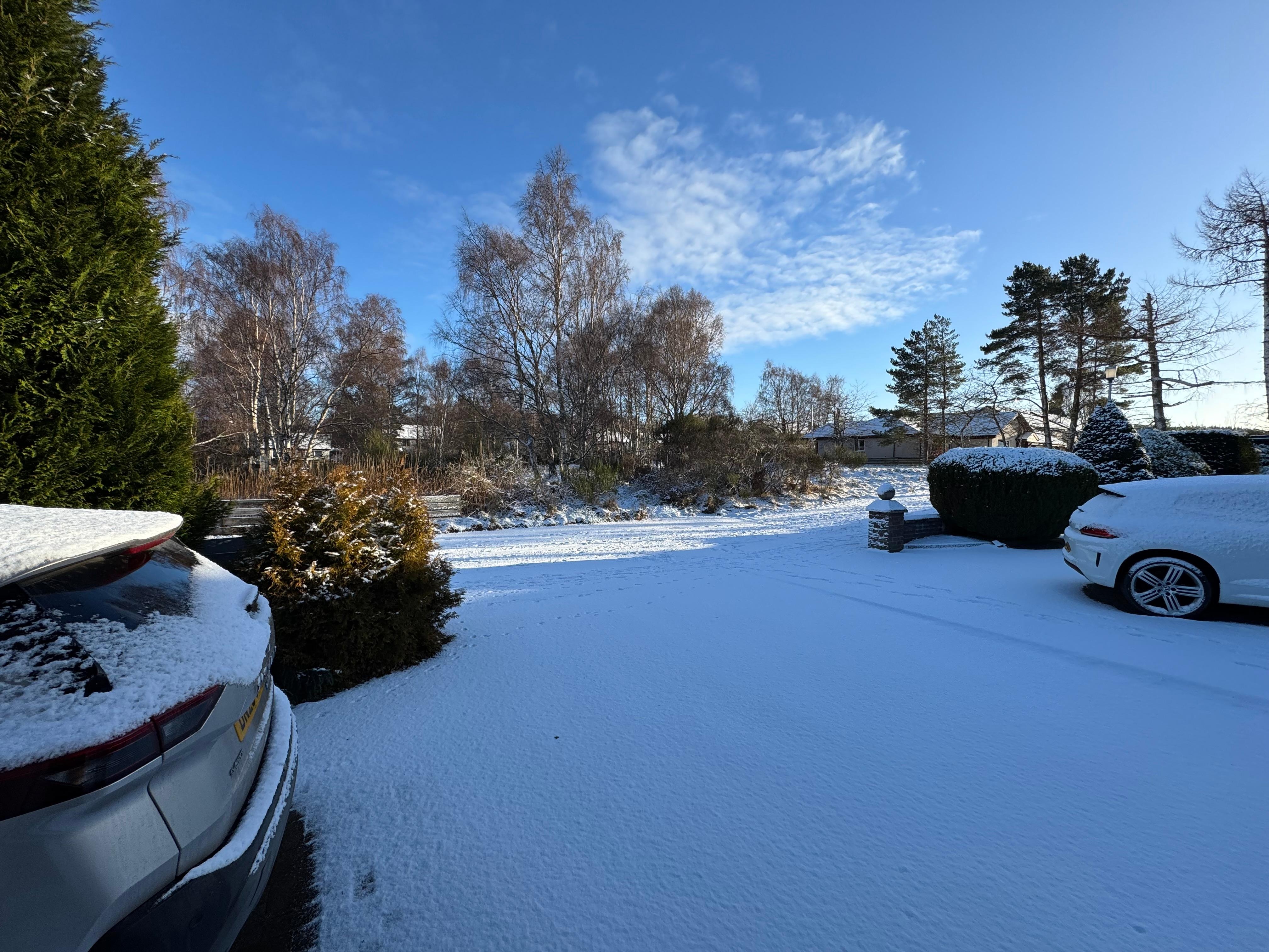 View from the front door. End of a quiet street. 