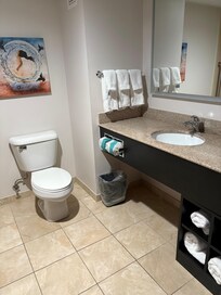 Clean, spacious bathroom