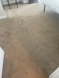 Bedroom carpet stains.