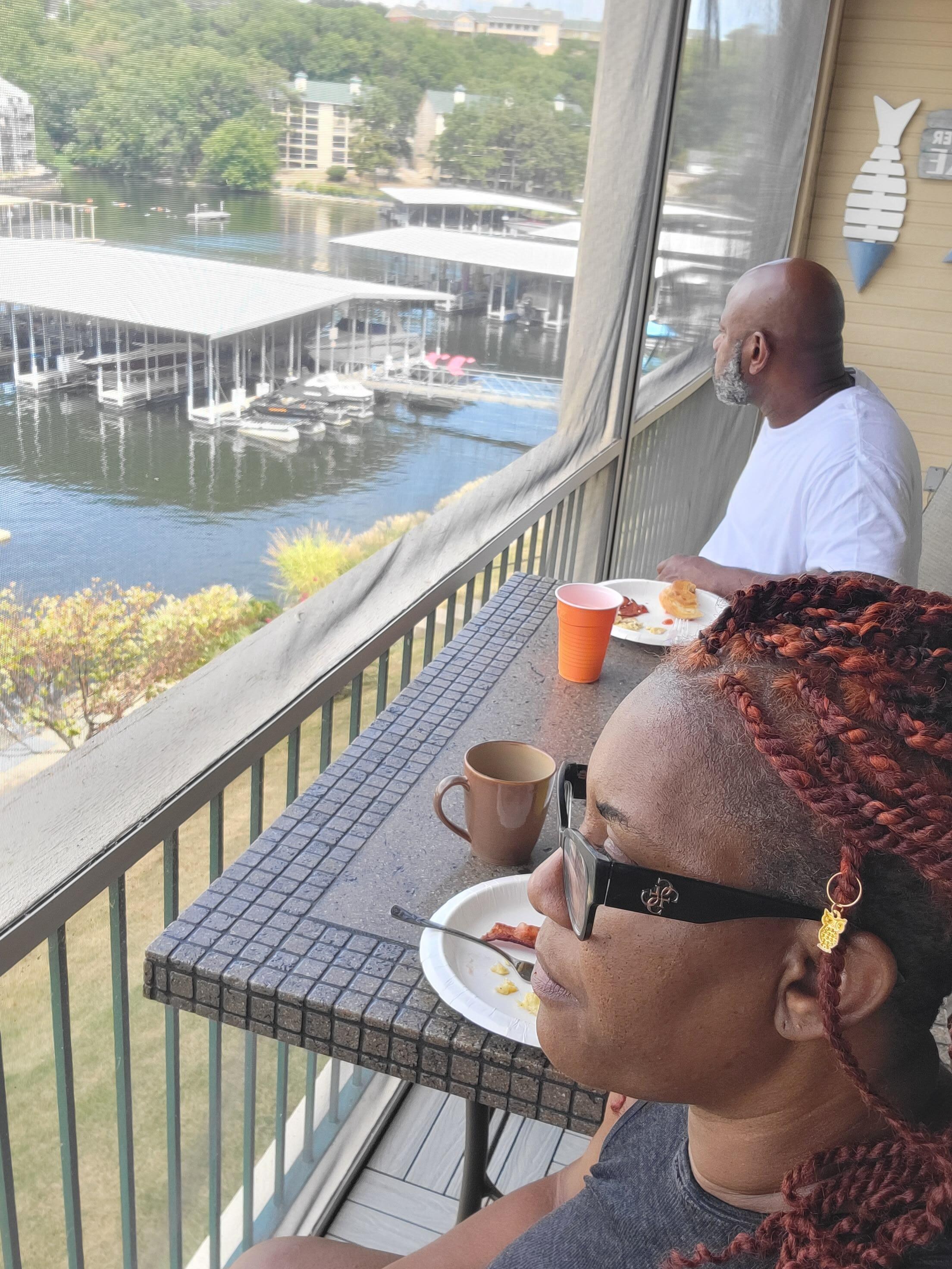 Peaceful serene breakfast 