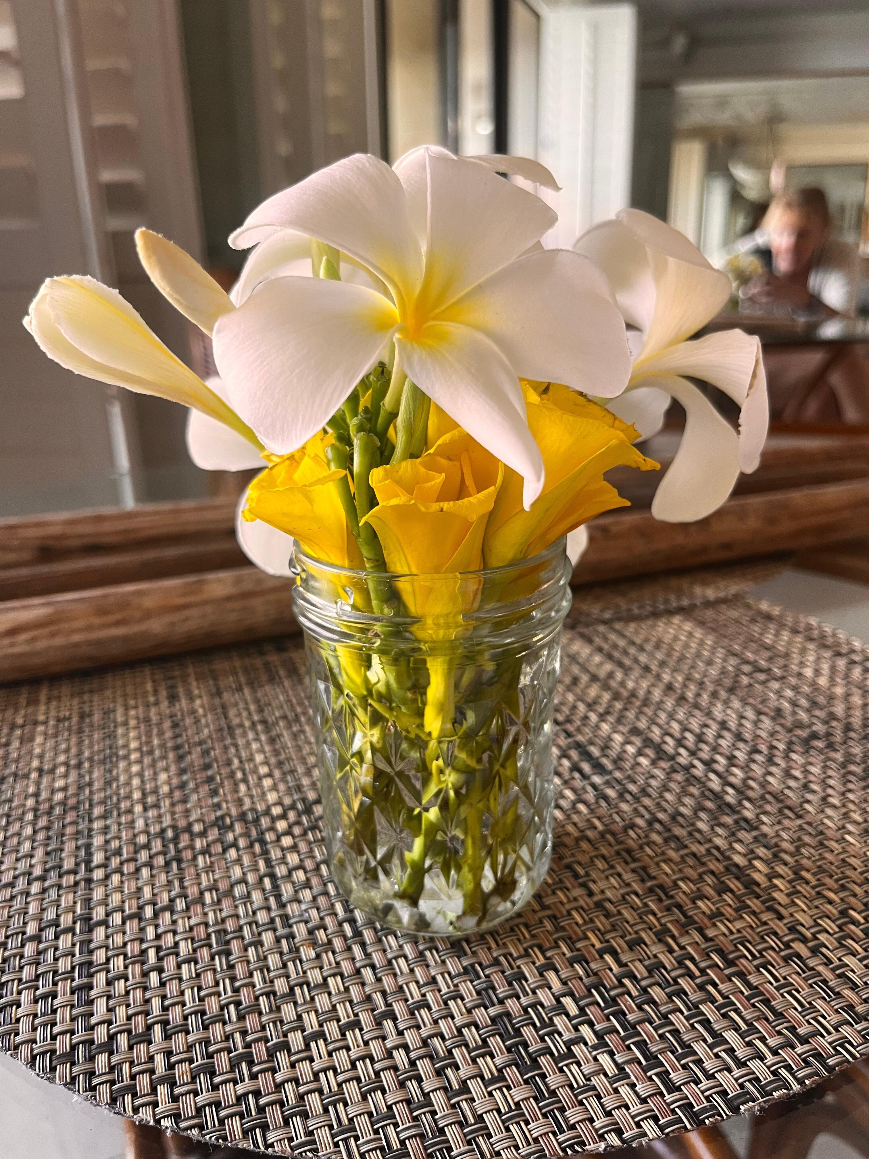 Flowers picked from parking lot.