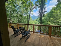 Comfy rockers to enjoy the gorgeous mountain views!
