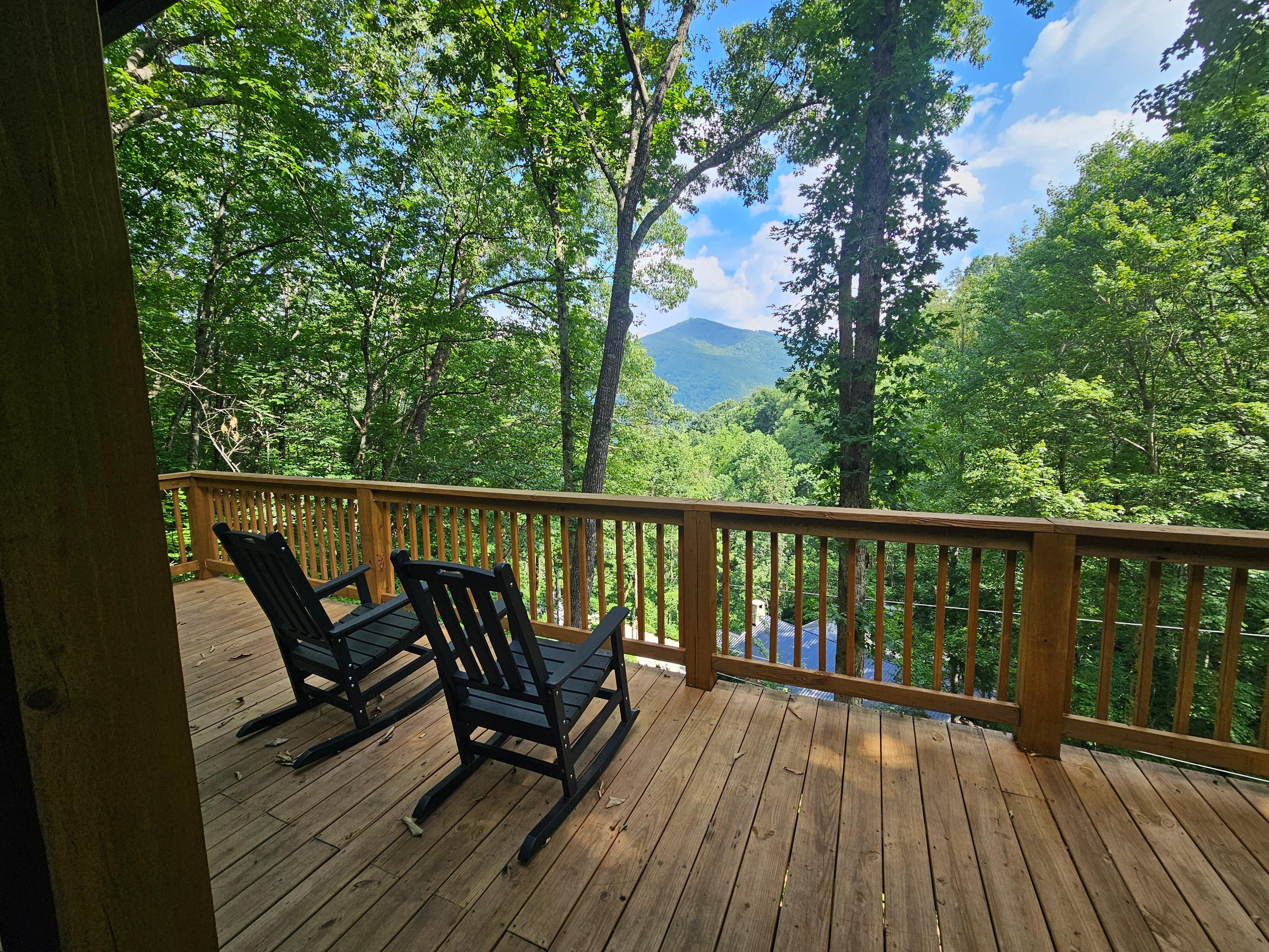 Comfy rockers to enjoy the gorgeous mountain views!