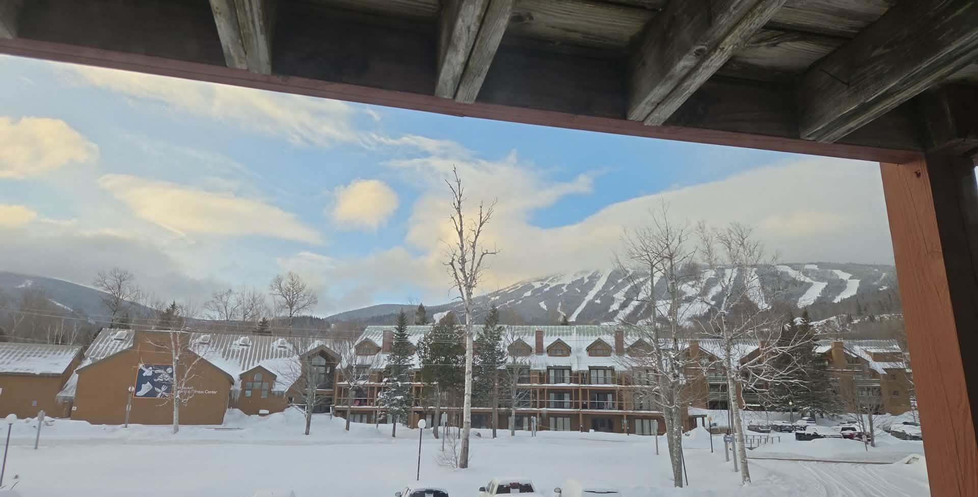Morning after fresh snow view from condo